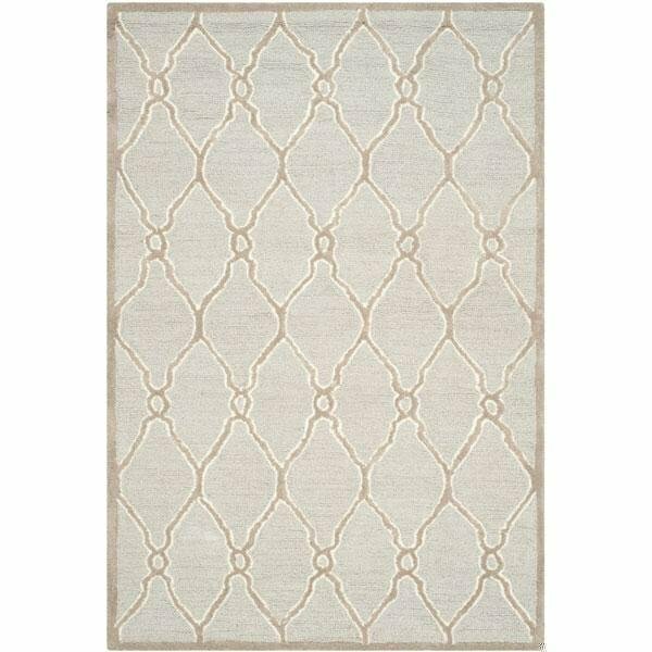 Cambridge Hand Tufted Large Rectangle Rug- Light Grey - Ivory- 8 x 10 ft., Safavieh, Mfr#: CAM352L-8